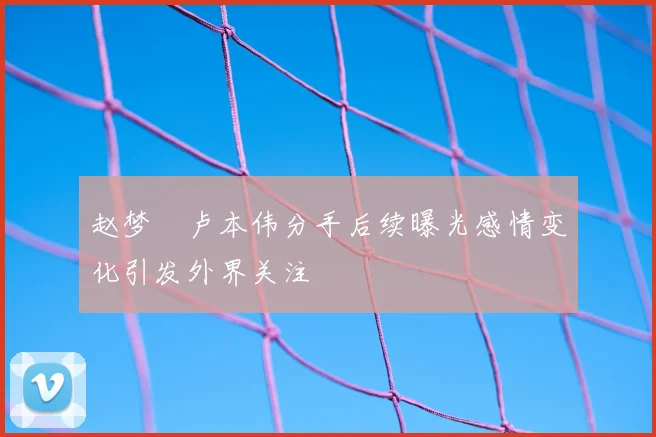 赵梦玥卢本伟分手后续曝光感情变化引发外界关注